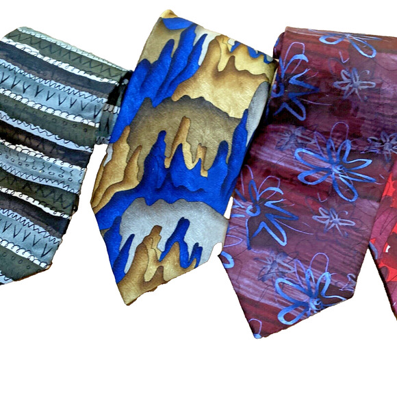 Jerry Garcia Neck Ties 100% Silk Neckties Lot of 5 Abstract Colorful Variety - Picture 11 of 12